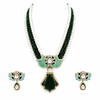 Indian Traditional Pear-Shape Doublet Stone Necklace Set