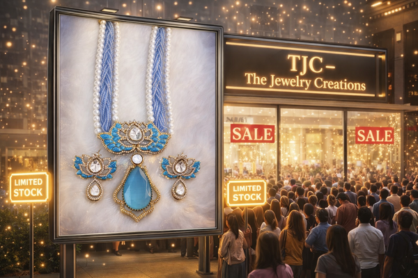 Indian Traditional Pear-Shape Doublet Stone Necklace Set