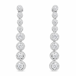 Solitaire diamond pave long dangler statement & premium earrings with AD accents