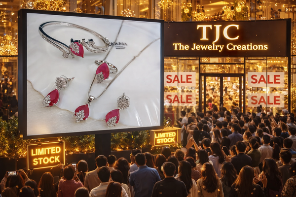 Ruby Red Faceted Glass ComboJewelry Set With American Diamond Accents | Premium Quality Earrings ,Ring , Kada And Chain Pendant