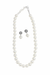 Glass Pearl White Color Round Shape Beaded Necklace / MalaWith Brass Metal