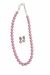 Glass Pearl Soft Rose Pink Color Round Shape Beaded Necklace / MalaWith Brass Metal