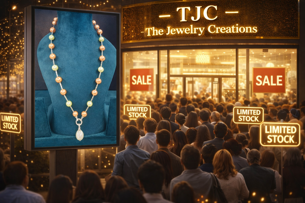 Mother of Pearl Brass Beaded Necklace/ Mala With American Diamond Accent & Statement Piece