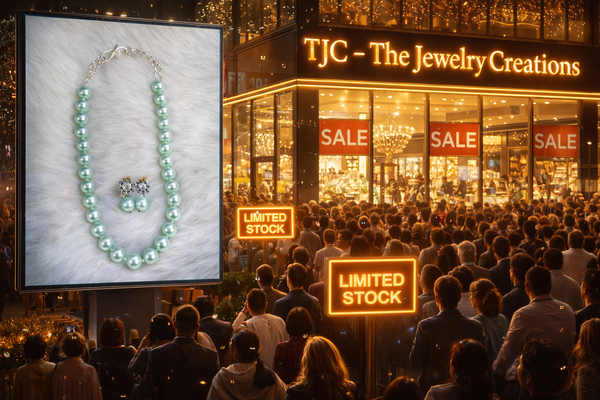 Glass Pearl Mint & Pista Green Color Round Shape Beaded Necklace / MalaWith Brass Metal