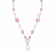 Mother of Pearl Brass Beaded Necklace/ Mala With American Diamond Accent & Statement Piece