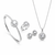 American Diamond Based Silver Inspired - Combo Jewelry Set – Pendant Locket, Earrings, Rings & Bracelet