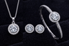 American Diamond Based Silver Inspired - Combo Jewelry Set – Pendant Locket, Earrings, Rings & Bracelet