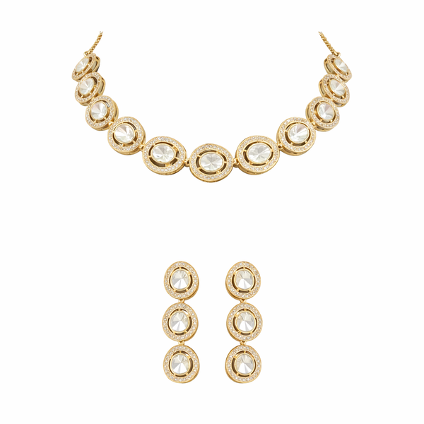 22 Carat Gold Plated Semi Bridal Choker Elegant & Premium Quality Necklace & Bollywood Celebrity Wear Designer Choker Necklace