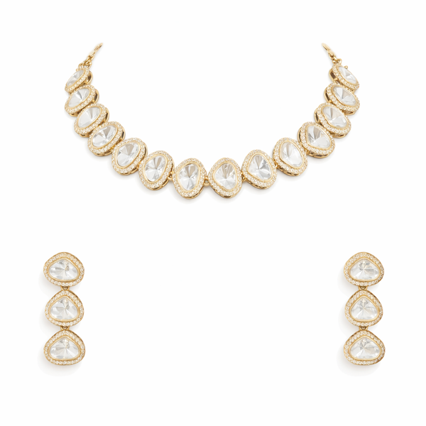 22 Carat Gold Plated Semi Bridal Choker Designer Necklace & Bollywood Celebrity Wear Premium Quality & Elegant Choker Necklace