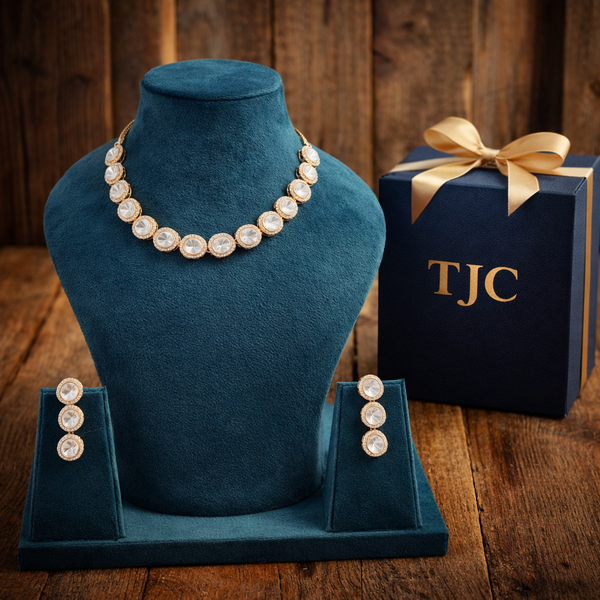 22 Carat Gold Plated Semi Bridal Premium Quality Choker Elegant & Statement Designer Choker Necklace