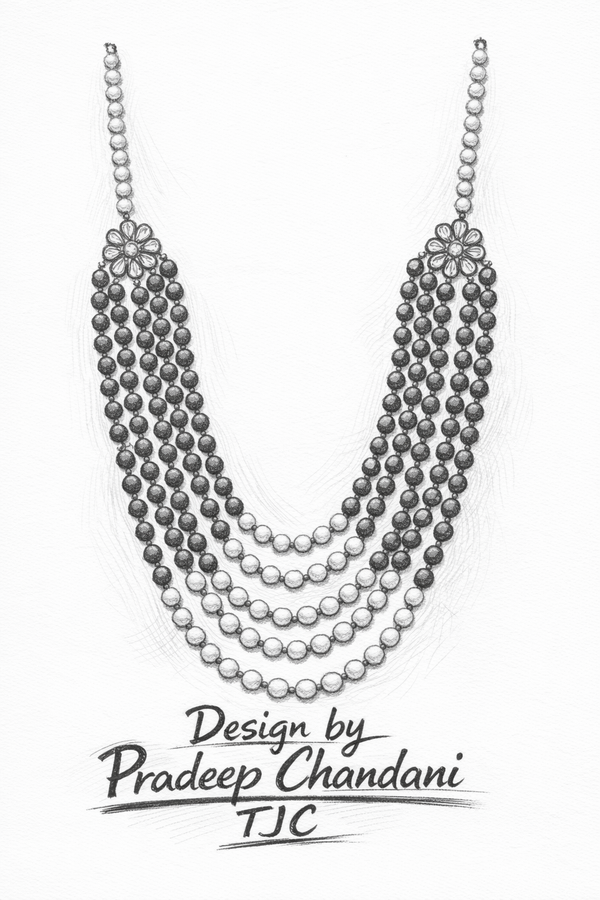 Green Onyx –Inspired Synthetic Pearl Premium Quality Designer Necklace (3-Layer Mala) & Bollywood Celebrity Wear Elegant Beaded Necklace