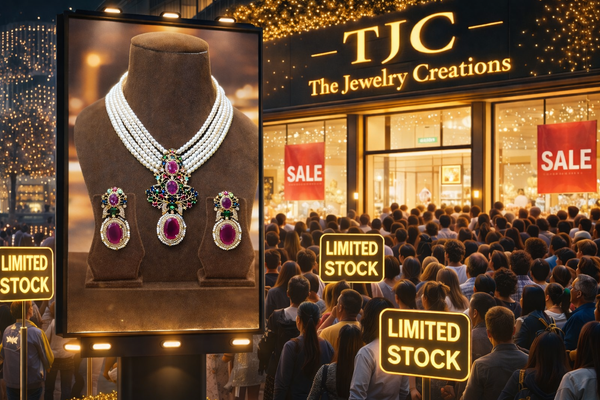 Ruby Inspired Multi-Color Sapphire Glass Brass Pearl Necklace Set – Antique Gold Finish & Sparkle , Elegant Necklace