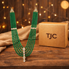 Green Aventurine Glass Premium Quality Groom Beaded Elegant Necklace & Bollywood Celebrity Wear Statement & Designer Necklace