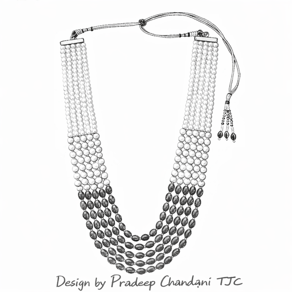 Green Aventurine Glass Pearl 5 LayerPremium Quality Beaded Necklace & Fine and Elegant Jewelry