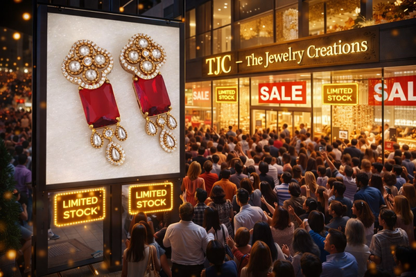 Traditional Long Tops Earrings in Ruby Red with Premium Quality & 14K Antique Gold Plated Earrings