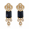 Traditional Long Tops Earrings in Black Onyx with Premium Quality & 14K Antique Gold Plated Earrings