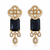 Traditional Long Tops Earrings in Black Onyx with Premium Quality & 14K Antique Gold Plated Earrings