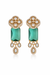 Traditional Long Tops Earrings in MalaChite with Premium Quality & 14K Antique Gold Plated Earrings