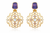 Traditional Purple Quartz Dangler Partywear Premium Quality Earrings in Gold Plated