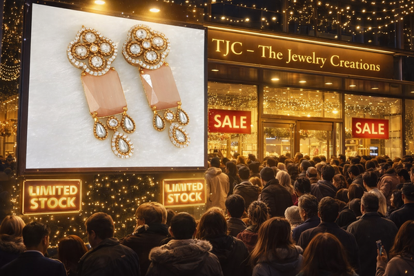 Traditional Long Tops Earrings in Peach Aventurine with Premium Quality & 14K Antique Gold Plated Earrings