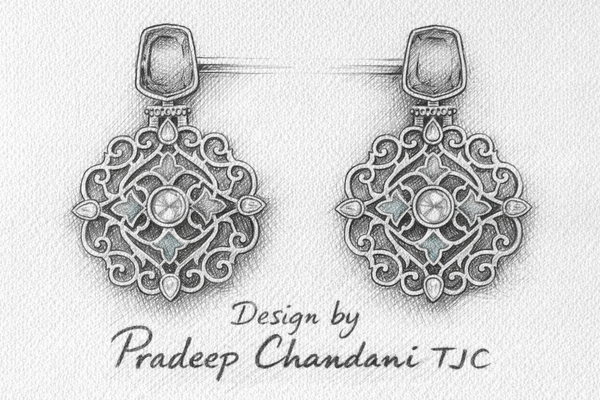 Traditional Aqua Blue Dangler Partywear Premium Quality Earrings in Gold Plated