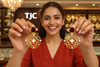 Traditional Ruby Red Dangler Partywear Premium Quality Earrings in Gold Plated