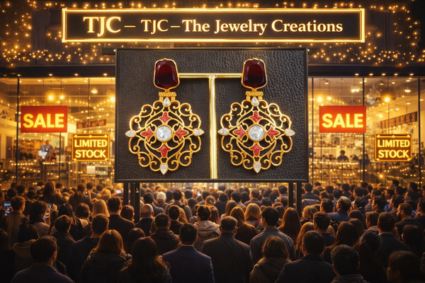 Traditional Ruby Red Dangler Partywear Premium Quality Earrings in Gold Plated