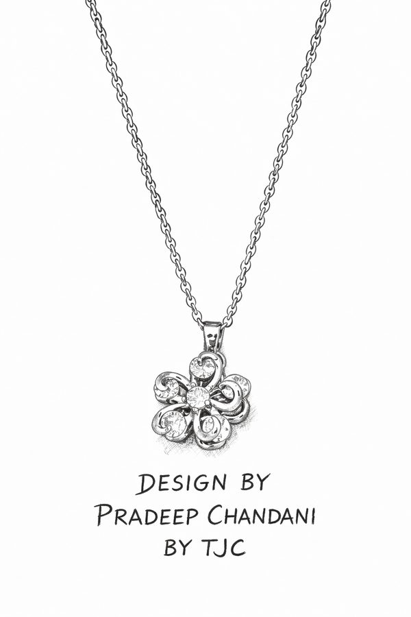 Salty Posies Crystal Blossom Anti - Tarnish Premium Chain Pendant Locket Set With Gold Plated