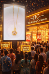 Anti -Tarnish Golden Blossom Sparkle Round Shape Premium Chain Pendant With Gold Plated