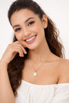 Anti - Tarnish Daisy Flower Shape Elegant & Premium Chain Pendantwith Yellow & White Enamel