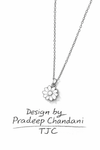 Anti - Tarnish Daisy Flower Shape Elegant & Premium Chain Pendantwith Yellow & White Enamel