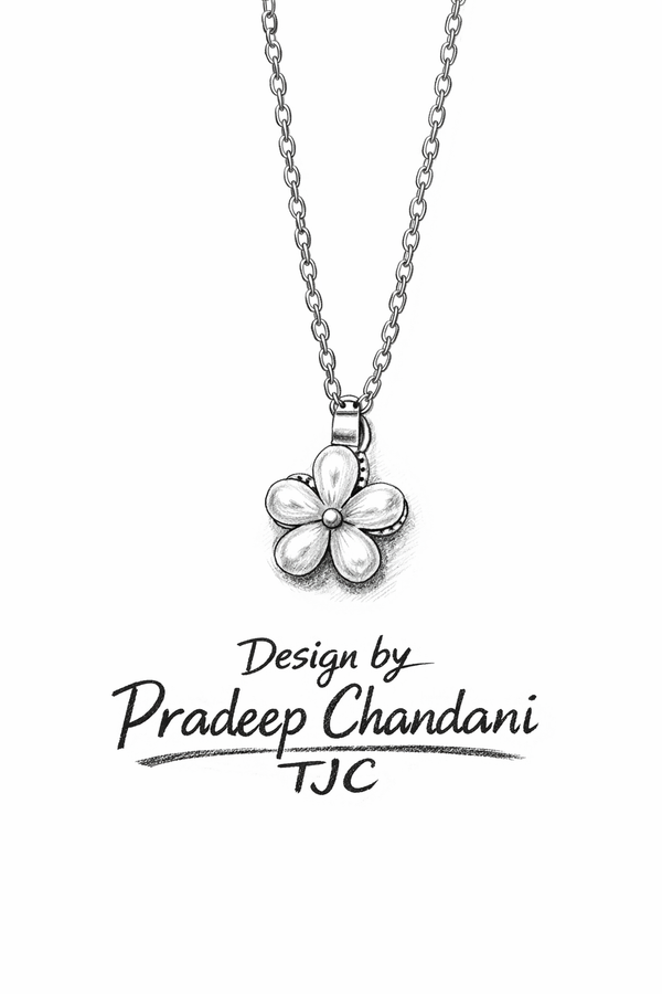 Anti-Tarnish Daisy Flower Shape Elegant Pearl Style Premium Chain Pendant & Statement Designer Chain Pendant