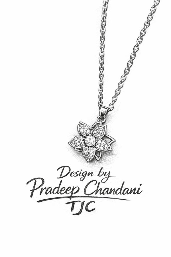 Anti-Tarnish Petal Cluster Shape Premium Chain Pendant &Elegant / Minimal Chain Pendant