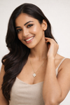 Anti - Tarnish FloralClover Shape PremiumChain Pendant with CZ Accents & Royal Anti- Tarnish Jewelry