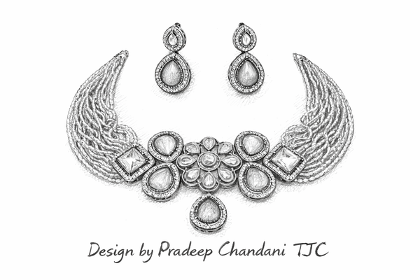 Wedding Choker Glass Beads Indian Monalisa Beaded Choker Necklace (7 - Layer Mala) & Bollywood Celebrity Wear Elegant Choker Necklace