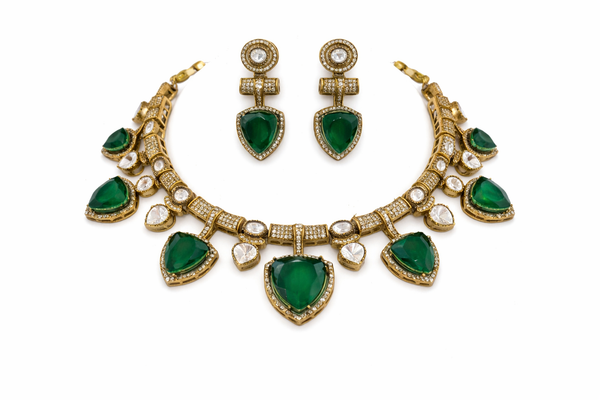 Green Emerald Inspired Bridal Choker Premium & Elegant Traditional Necklace