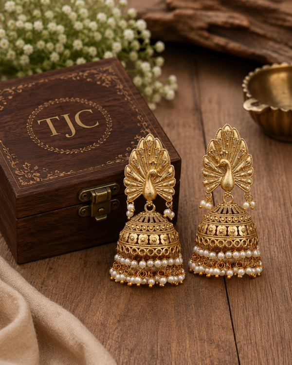 Premium Quality | Artificial Stone | Brass |Jhumki Earrings |