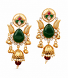 Premium Quality | Artificial Stone | Jhumki Earrings | Green Color |