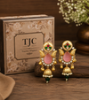 Premium Quality | Artificial Stone | Jhumki Earrings | Pink Color |