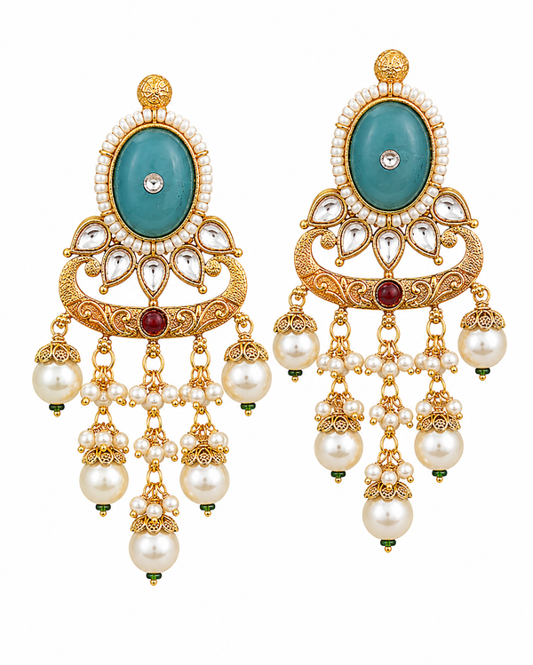 Premium Quality | Dangler Earrings| Artificial Stone | Sky Blue Color |