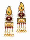 Premium Quality | Dangle Earrings | Artificial Stone | Red Color|