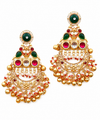 Premium Quality | Dangle Earrings | Gold Plated | Green Color |