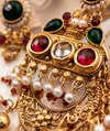 Premium Quality | Dangle Earrings | Gold Plated | Green Color |