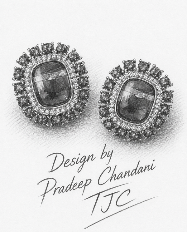 Premium Quality | Studs Earrings | Brass | Red Color |