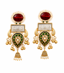 Premium Quality | Two Tone | Dangler Earrings | Red Color |
