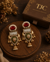 Premium Quality | Two Tone | Dangler Earrings | Red Color |