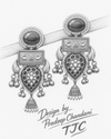 Premium Quality | Two Tone | Dangler Earrings | Red Color |
