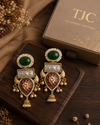 Premium Quality | Two Tone | Dangler Earrings | Green Color |