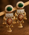 Premium Quality | Two Tone | Dangler Earrings | Green Color |
