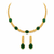 Premium Quality | Monalisa Stone | Chain Choker Set | Green Color|